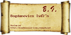 Bogdanovics Iván névjegykártya