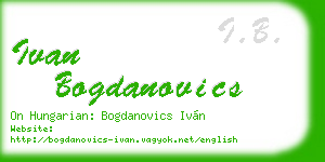 ivan bogdanovics business card